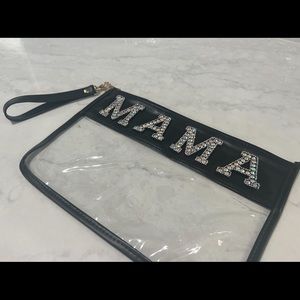 Bling MAMA Clear Clutch Bag {BLACK}